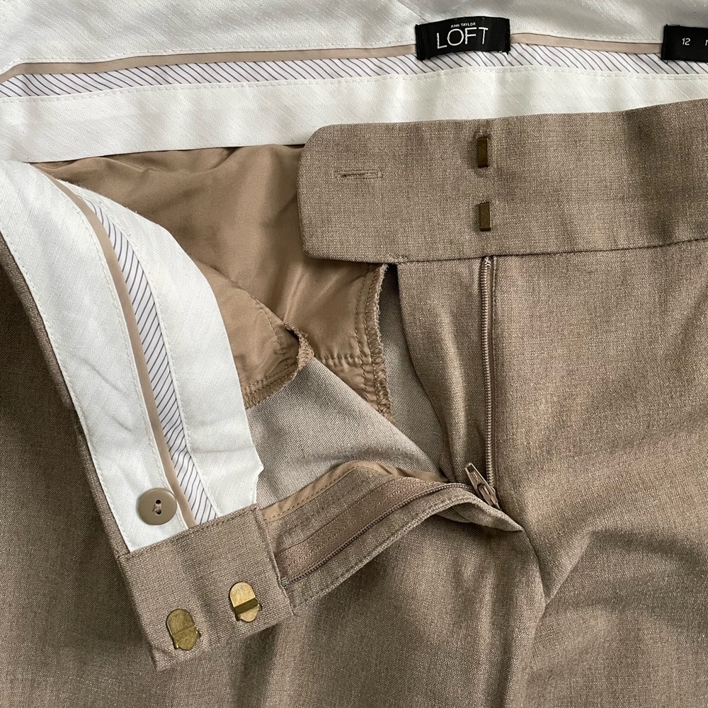 LOFT Tan Boot Cut Flare Pants